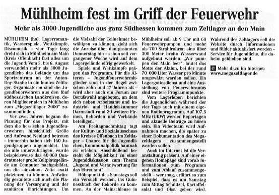 Darmst�dter Echo vom 1. August 2000