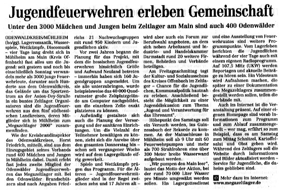 Odenwlder Heimatzeitung vom 4. August 2000